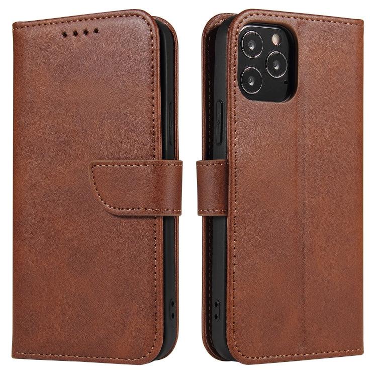 Apple iPhone 13 Pro Max Calf Texture Buckle Horizontal Flip Leather Case Cover with Holder & Card Slots & Wallet (Brown)