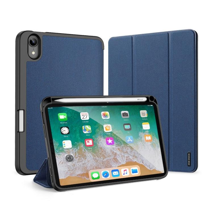 DUX DUCIS Domo Series Horizontal Flip Magnetic TPU + PU Leather Case Cover with Three-folding Holder & Pen Slot Apple iPad Mini 6 (Blue)
