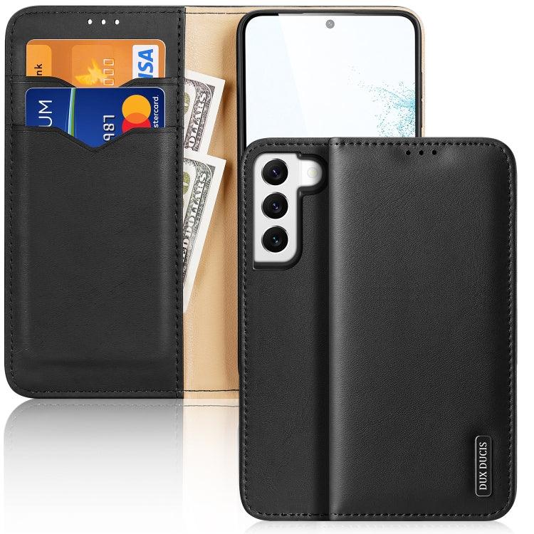 Samsung Galaxy S22+ 5G DUX DUCIS Hivo Series Cowhide Texture Leather Phone Case Cover (Black)