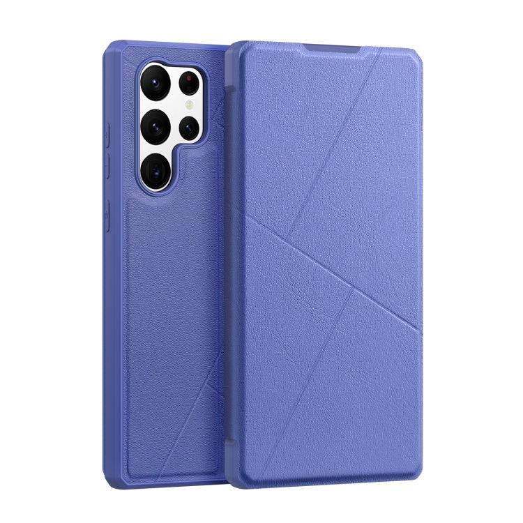 Samsung Galaxy S22 Ultra 5G DUX DUCIS Skin X Series Horizontal Flip Leather Phone Case Cover (Blue)