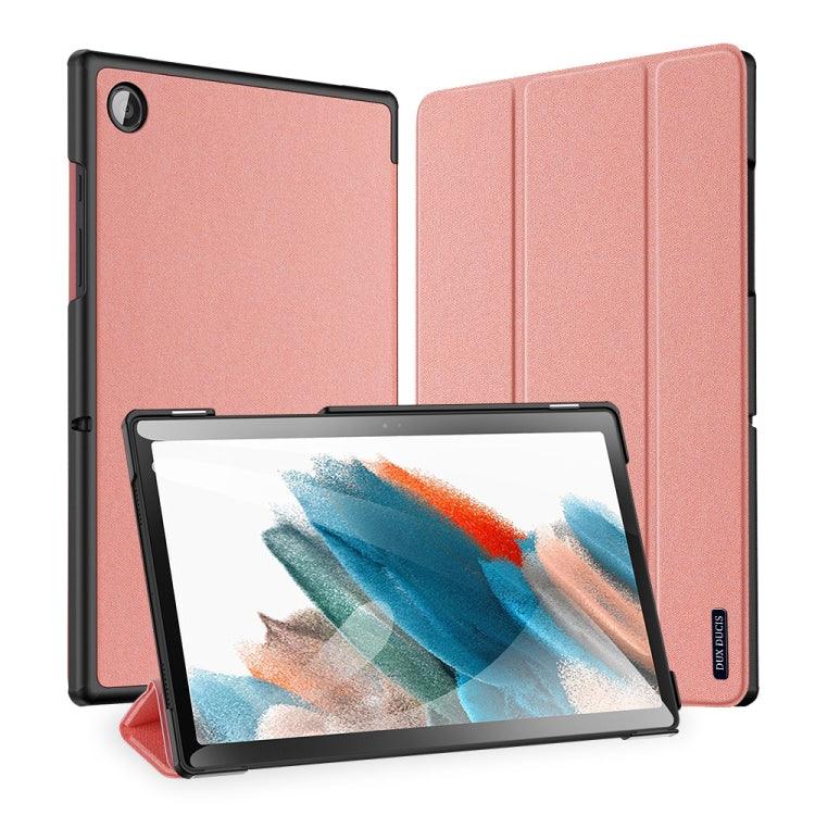 Samsung Galaxy Tab A8 2021 DUX DUCIS Domo Series Cloth Texture Flip Leather Case Cover (Pink)