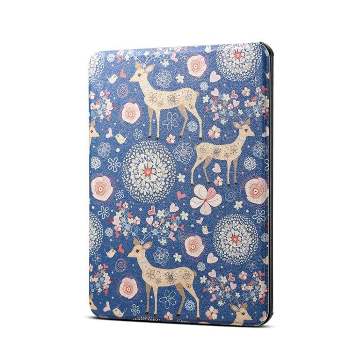 Amazon Kindle Paperwhite 5 2021 Pattern PU Leather Tablet Case Cover (Elk Blue)