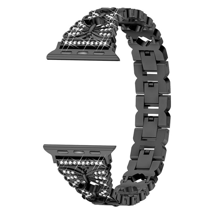 Stainless Steel Watchband Apple Watch Series 9, 8, 7, 6, SE, 41mm, 40MM, 38mm (Black)