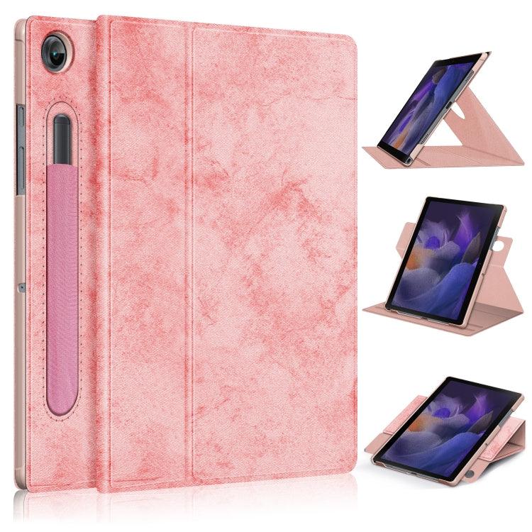 Samsung Galaxy Tab A8 2022 SM-X200 360 Degrees Rotation Leather Tablet Case Cover (Pink)