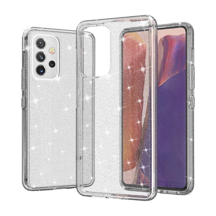 Samsung Galaxy A53 5G Shockproof Terminator Style Glitter Powder Protective Phone Case Cover (White)