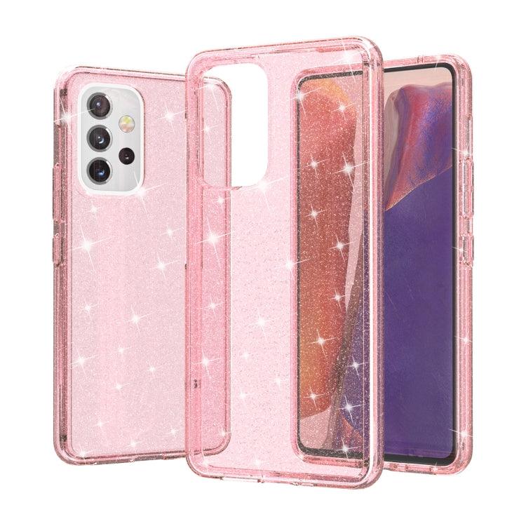 Samsung Galaxy A53 5G Shockproof Terminator Style Glitter Powder Protective Phone Case Cover (Pink)