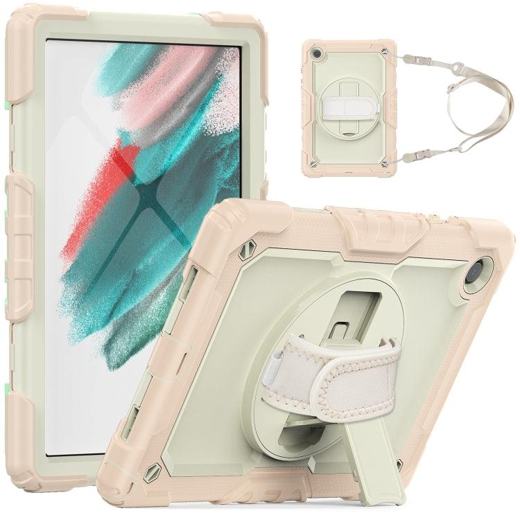 Samsung Galaxy Tab A8 10.5 2022 X200 / X205 Silicone + PC Tablet Case Cover (Beige + Rose Gold)