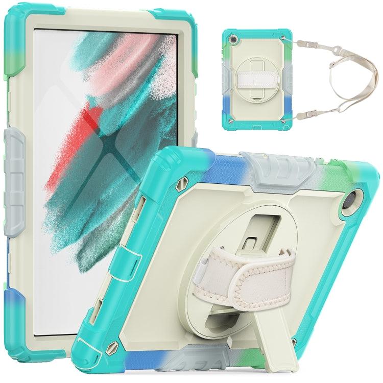 Samsung Galaxy Tab A8 10.5 2022 X200 / X205 Silicone + PC Tablet Case Cover (Beige + Camouflage Blue)