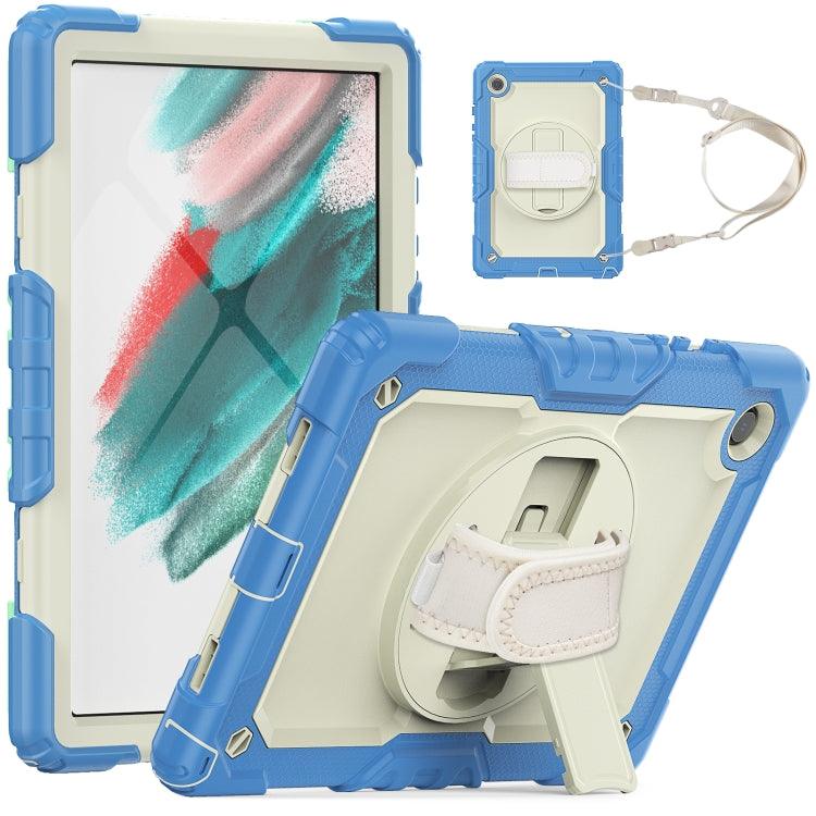 Samsung Galaxy Tab A8 10.5 2022 X200 / X205 Silicone + PC Tablet Case Cover (Beige + Cyan)