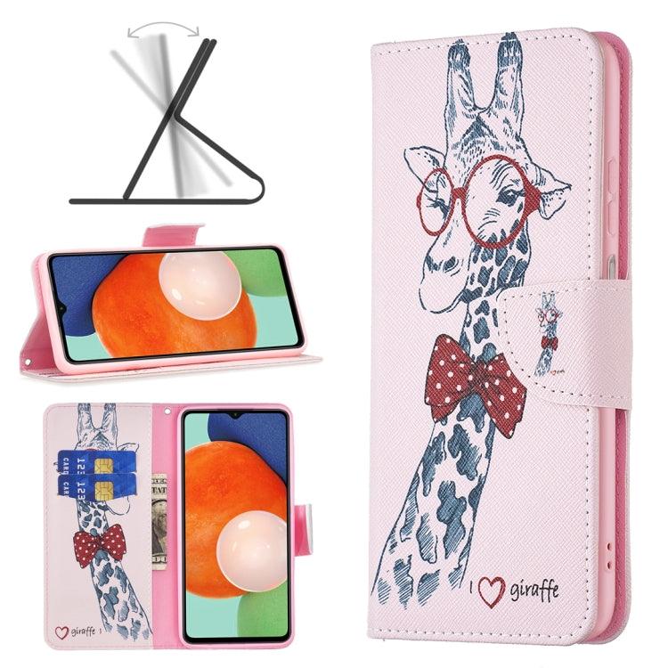 Samsung Galaxy A13 4G Colored Drawing Pattern Leather Phone Case Cover (Deer)