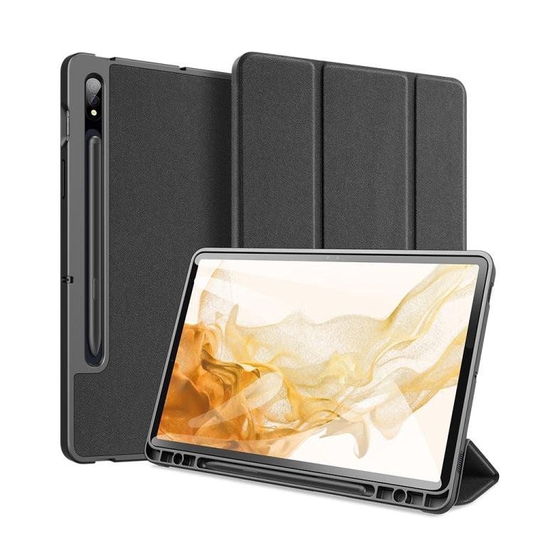 Samsung Galaxy Tab S8 DUX DUCIS Domo Series Magnetic PU Leather Tablet Case Cover (Black)