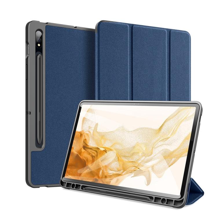 Samsung Galaxy Tab S8 DUX DUCIS Domo Series Magnetic PU Leather Tablet Case Cover (Blue)