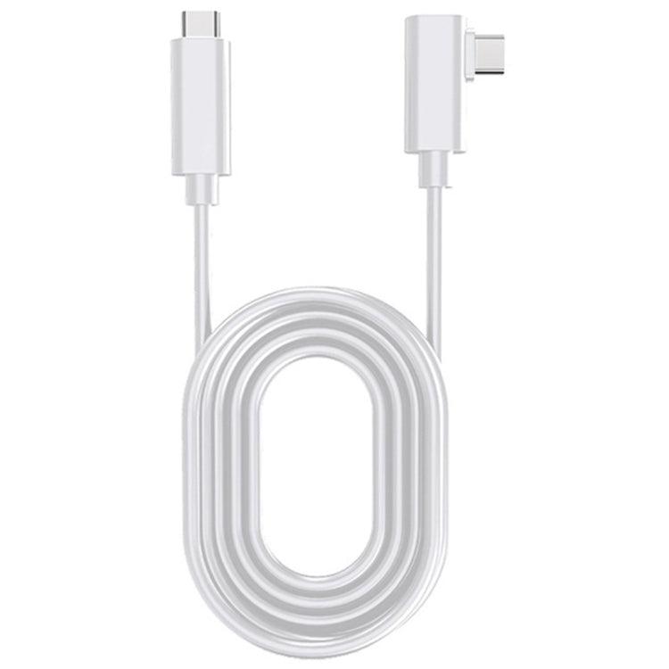 USB 3.2 Gen1 Type-C to USB 3.2 Gen1 Type-C Elbow VR Link Cable For Meta Quest / Oculus Quest 1 / 2, Cable Length: 5m (White)