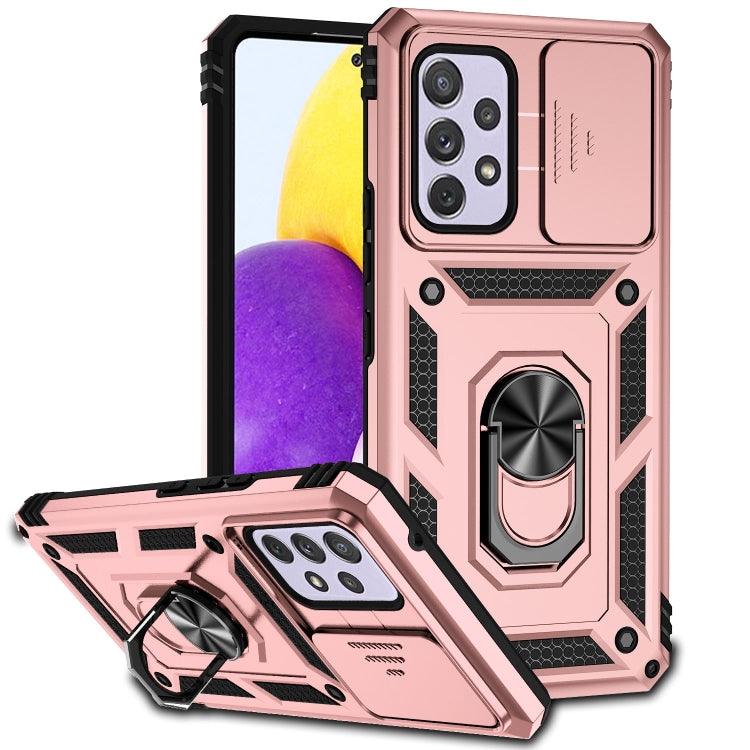 Samsung Galaxy A53 5G Sliding Camshield Holder Phone Case Cover (Rose Gold)