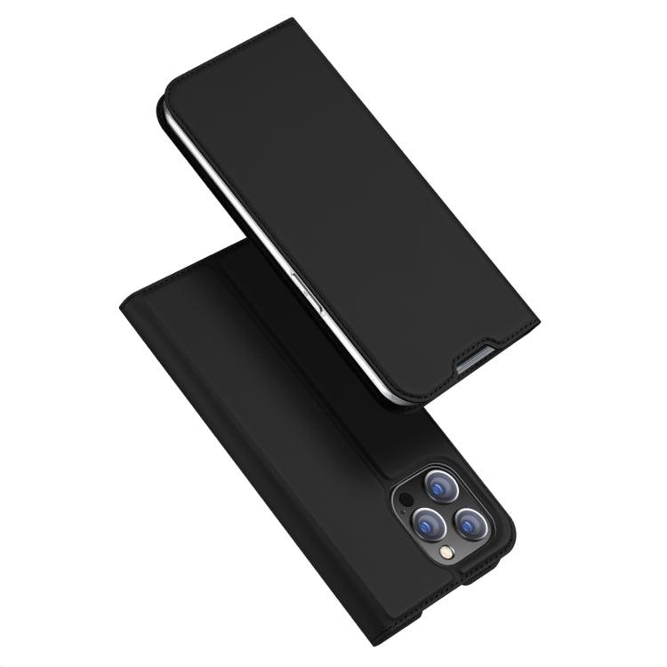 Apple iPhone 14 Pro DUX DUCIS Skin Pro Series Shockproof Horizontal Flip Leather Phone Case Cover (Black)