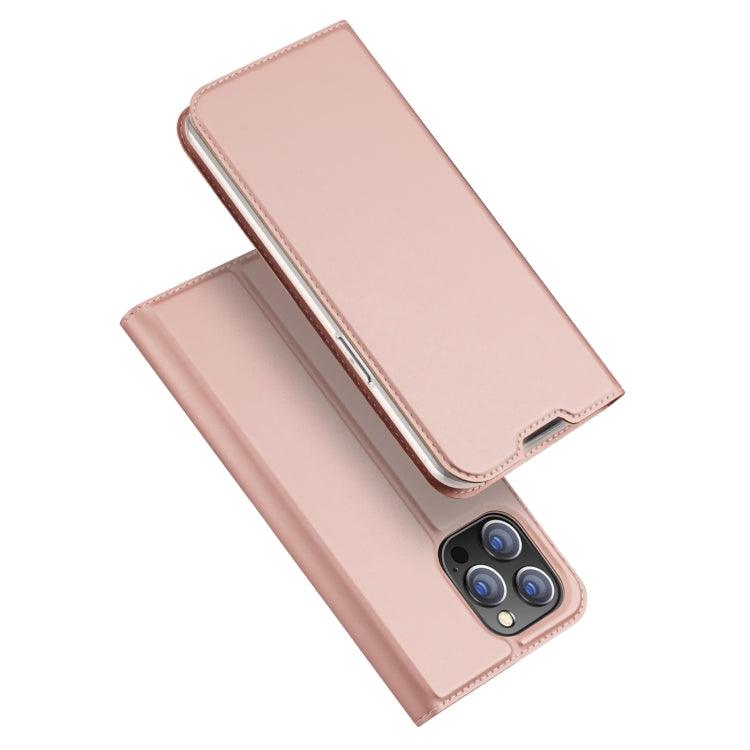 Apple iPhone 14 Pro Max DUX DUCIS Skin Pro Series Shockproof Horizontal Flip Leather Phone Case Cover (Rose Gold)