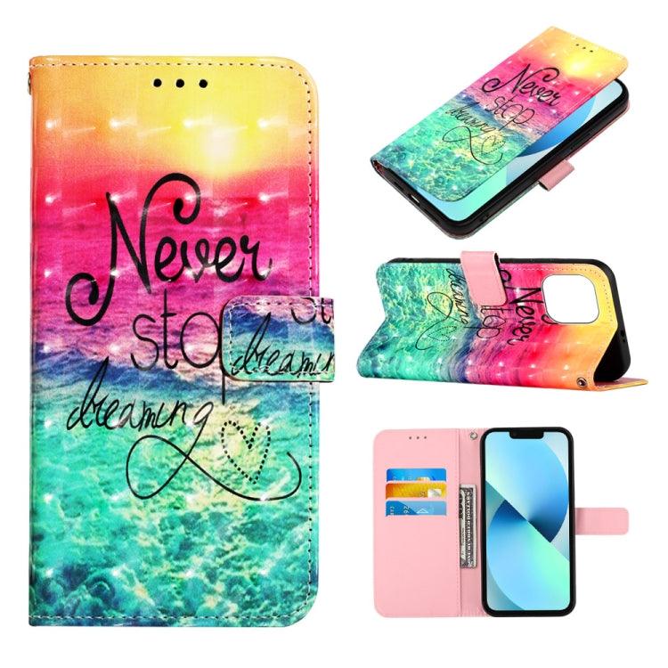 Apple iPhone 14 3D Painting Horizontal Flip Leather Phone Case Cover (Chasing Dreams)