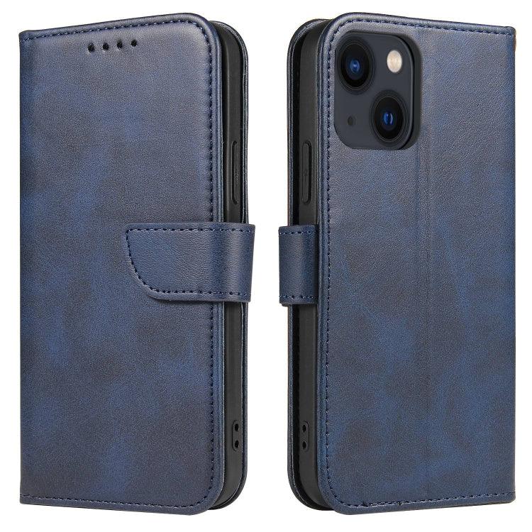 Apple iPhone 14 Calf Texture Buckle Flip Leather Phone Case Cover (Blue)