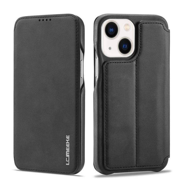 Apple iPhone 14 LC.IMEEKE Hon Ancient Series Flip Leather Phone Case Cover (Black)