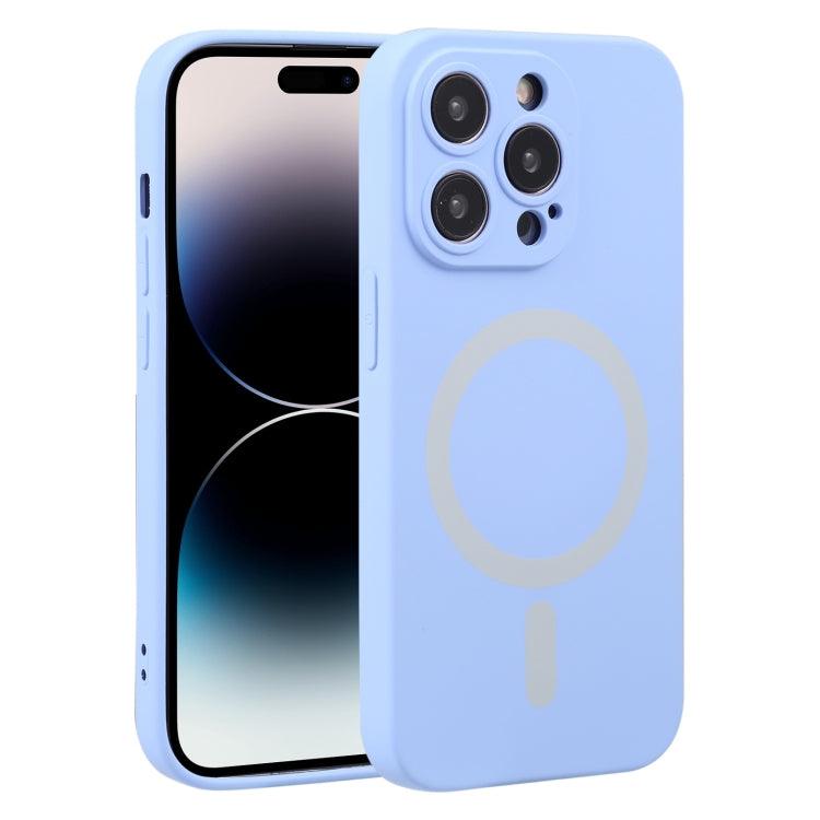 Apple iPhone 14 Pro Liquid Silicone Magsafe Phone Case Cover (Light Blue)