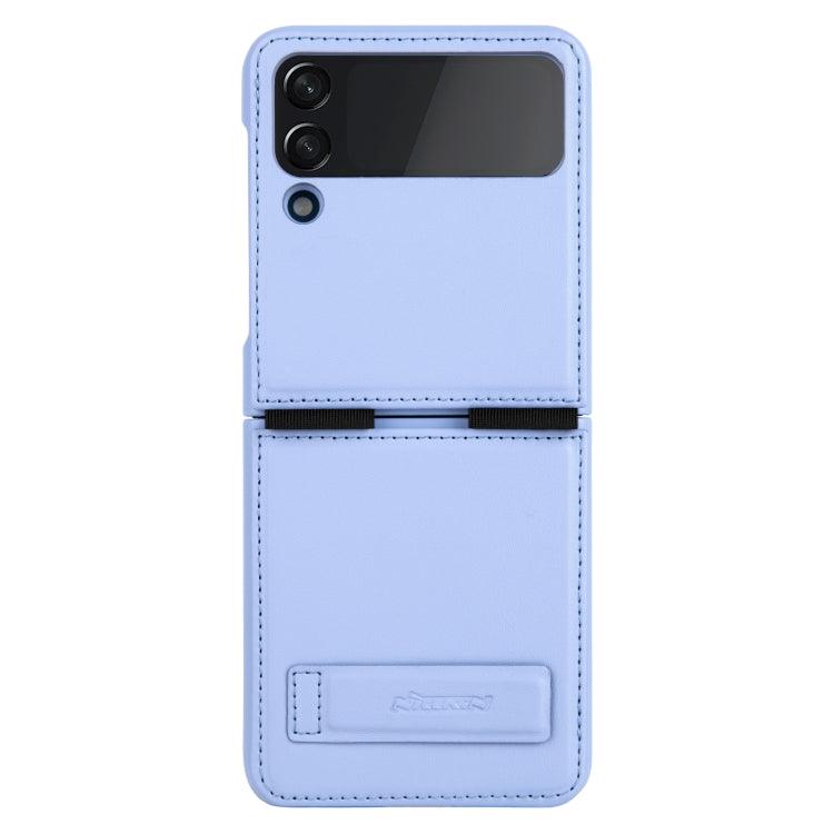 Samsung Galaxy Z Flip4 5G NILLKIN QIN Series Plain Leather Phone Case Cover (Blue)