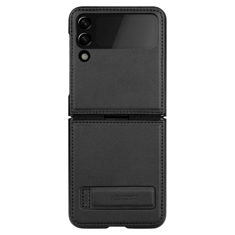 Samsung Galaxy Z Flip4 5G NILLKIN QIN Series Plain Leather Phone Case Cover (Black)