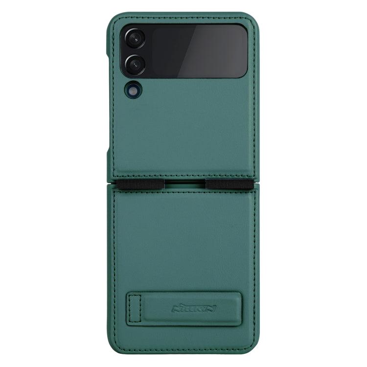 Samsung Galaxy Z Flip4 5G NILLKIN QIN Series Plain Leather Phone Case Cover (Green)