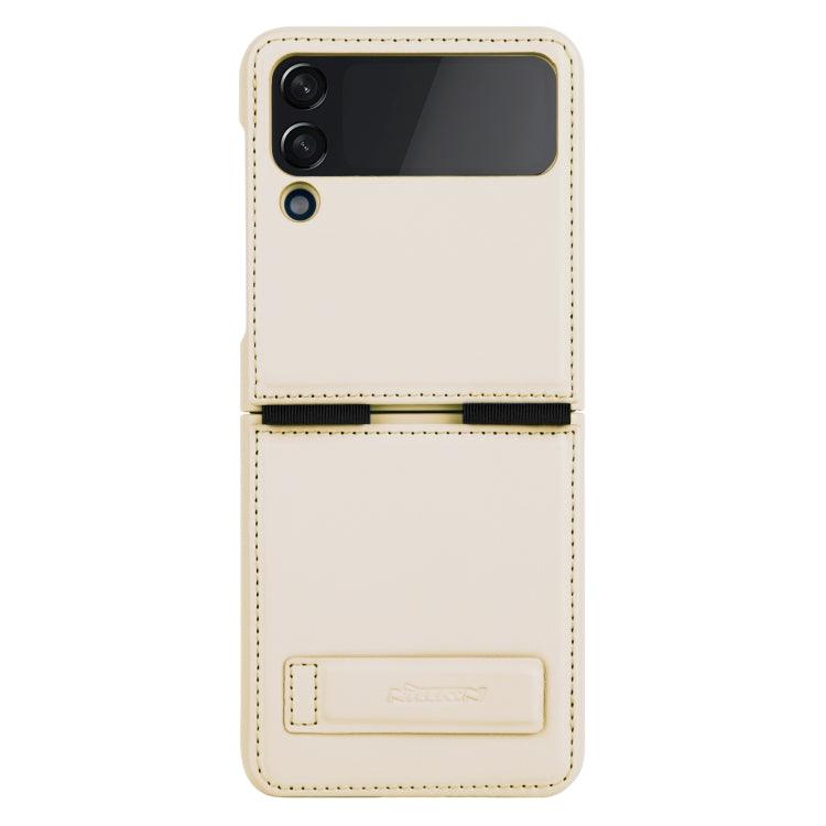 Samsung Galaxy Z Flip4 5G NILLKIN QIN Series Plain Leather Phone Case Cover (Beige)