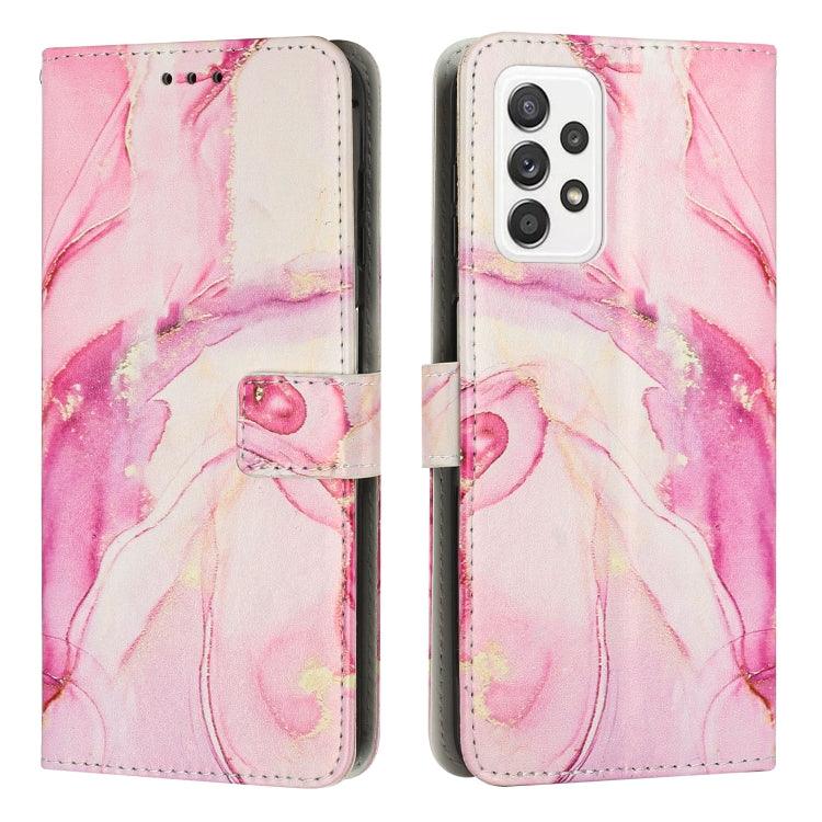 Samsung Galaxy A53 5G Painted Marble Pattern Leather Phone Case Cover (Rose Gold)