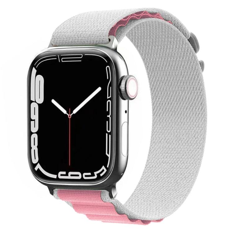 Nylon Watch Band Apple Watch Ultra 2, Ultra 1, Series 9, 8, 7, 6, SE, 49mm, 45mm, 44mm, 42mm (Gray + Pink)