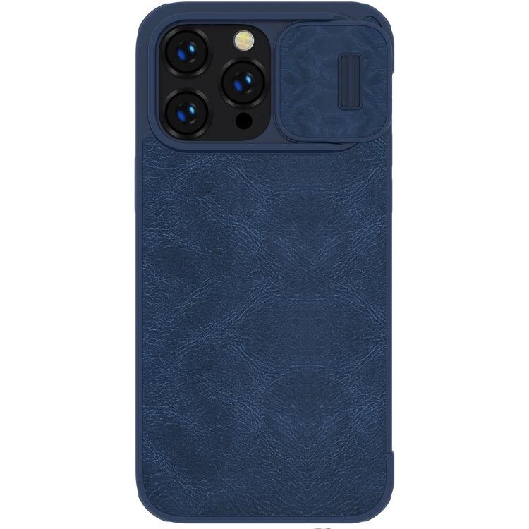 Apple iPhone 14 Pro NILLKIN QIN Series Pro Crazy Horse Texture Leather Case Cover (Blue)
