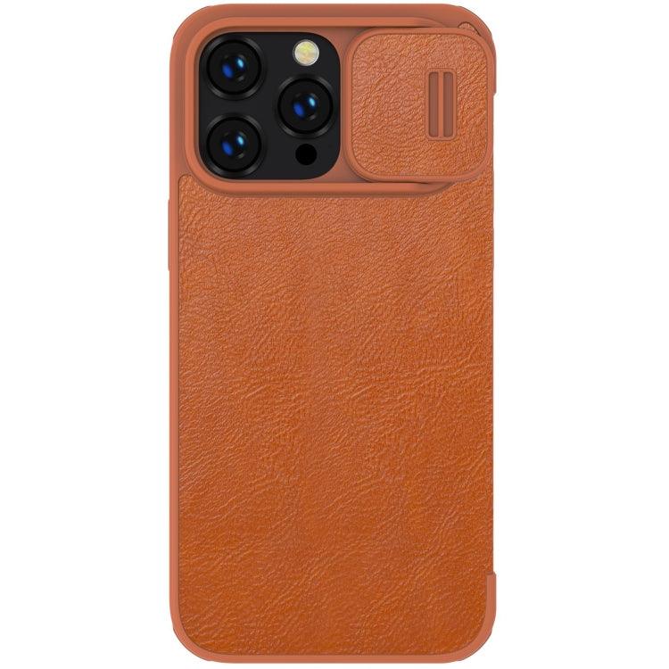 Apple iPhone 14 Pro Max NILLKIN QIN Series Pro Crazy Horse Texture Leather Case Cover (Brown)