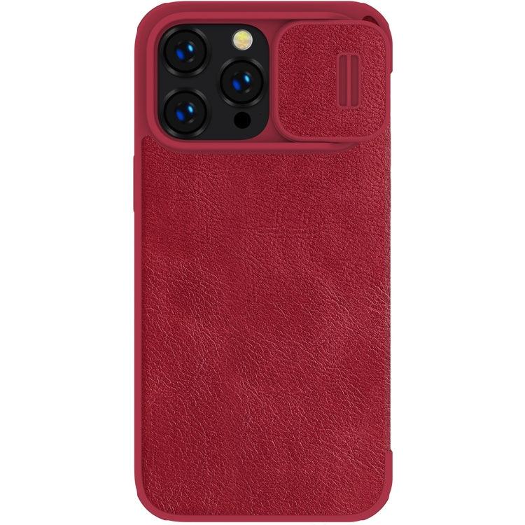 Apple iPhone 14 Pro Max NILLKIN QIN Series Pro Crazy Horse Texture Leather Case Cover (Red)