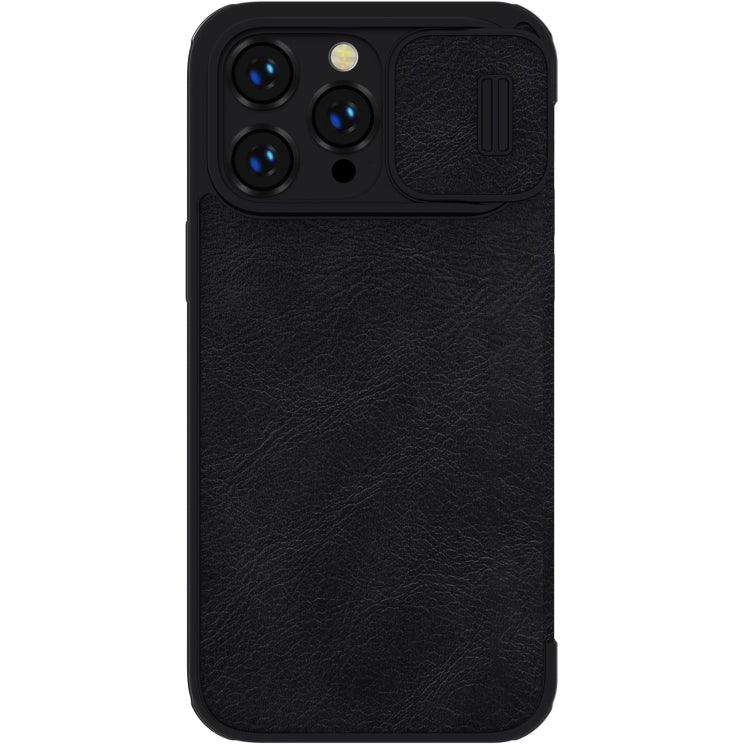 Apple iPhone 14 Pro Max NILLKIN QIN Series Pro Crazy Horse Texture Leather Case Cover (Black)
