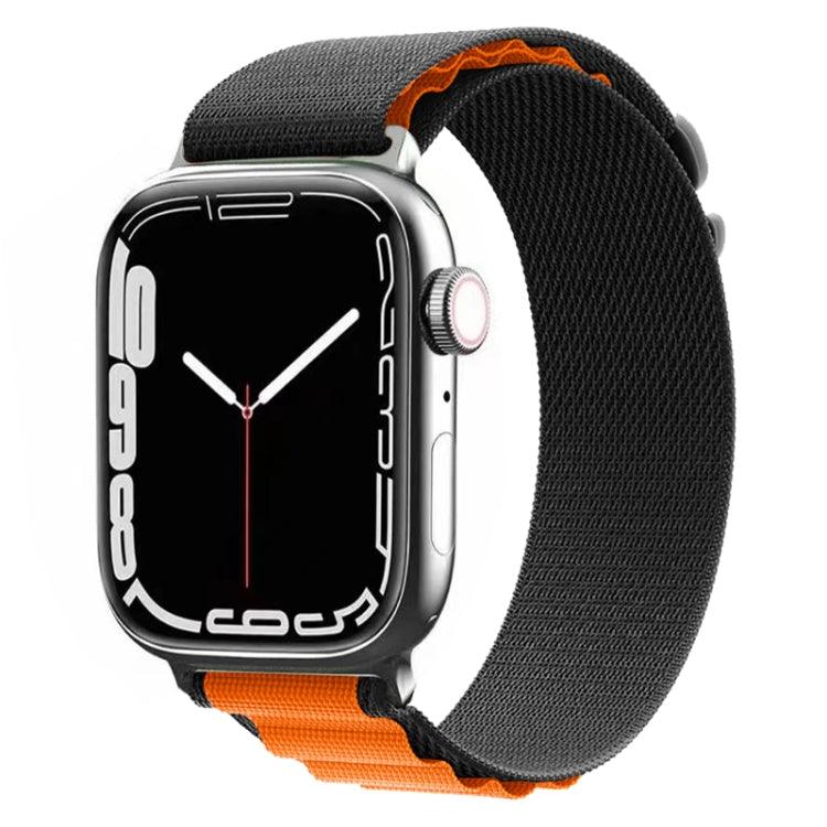 Nylon Watch Band Apple Watch Series 9, 8, 7, 6, SE, 41mm, 40mm, 38mm (Black+Orange)
