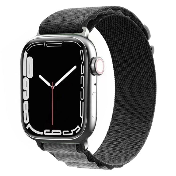 Nylon Watch Band Apple Watch Series 9, 8, 7, 6, SE, 41mm, 40mm, 38mm (Black Grey)