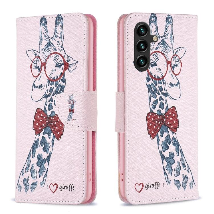 Samsung Galaxy A14 5G Drawing Pattern Leather Phone Case Cover (Deer)