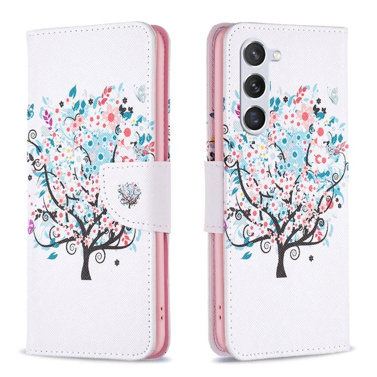 Samsung Galaxy S23 5G Drawing Pattern Leather Phone Case Cover (Tree)