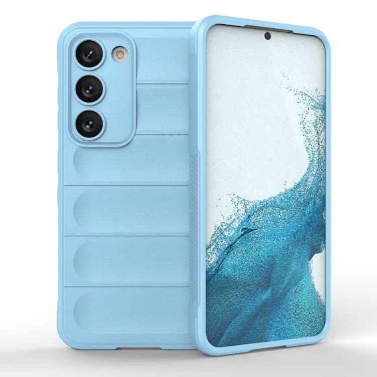 Samsung Galaxy S23 5G Magic Shield TPU + Flannel Phone Case Cover (Light Blue)