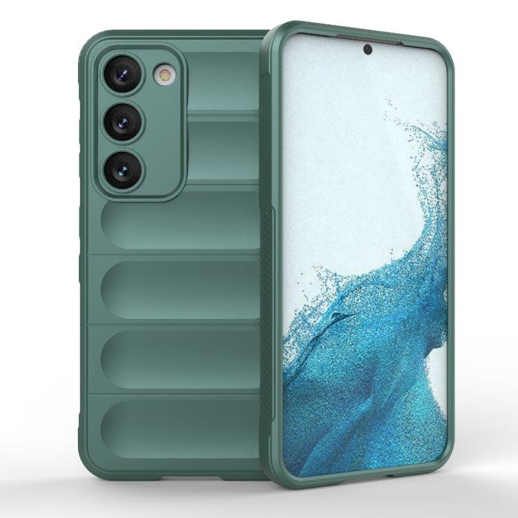 Samsung Galaxy S23 5G Magic Shield TPU + Flannel Phone Case Cover (Dark Green)