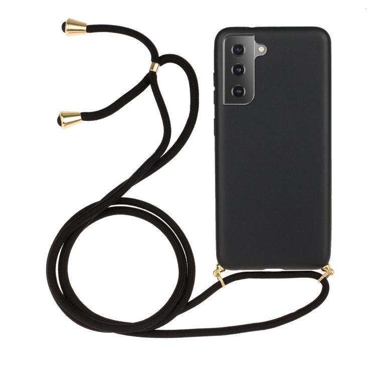 Samsung Galaxy S23 5G Wheat Straw Material + TPU Protective Case Cover with Lanyard (Black)