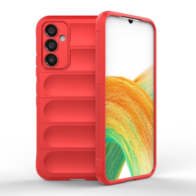 Samsung Galaxy A34 5G Magic Shield TPU + Flannel Phone Case Cover (Red)