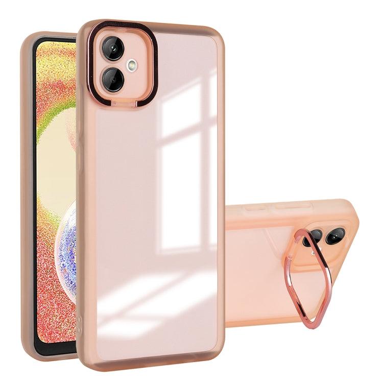 Apple iPhone 12 & 12 Pro Invisible Lens Bracket Matte Transparent Phone Case Cover (Pink)