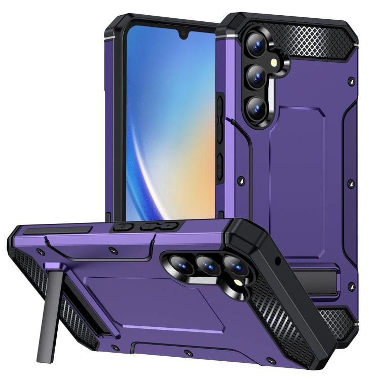 Samsung Galaxy A34 5G Matte Holder Phone Case Cover (Purple)