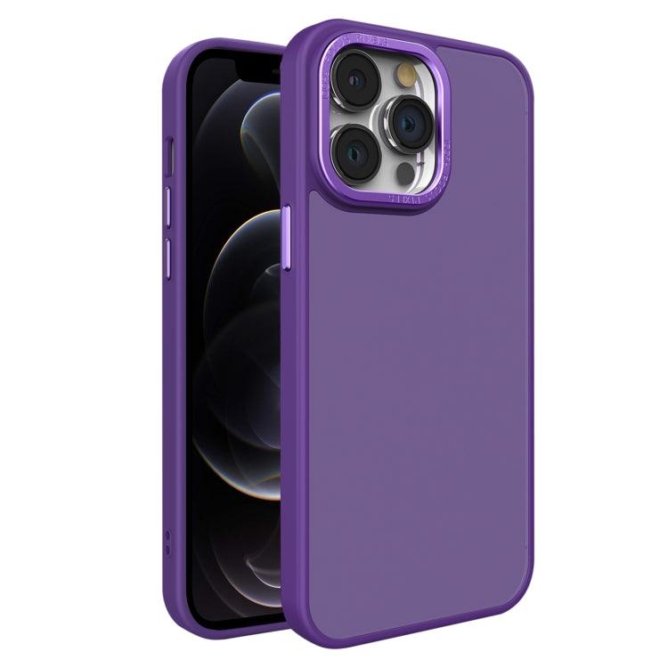 Apple iPhone 12 Pro Max All-inclusive TPU Edge Acrylic Back Phone Case Cover (Deep Purple)