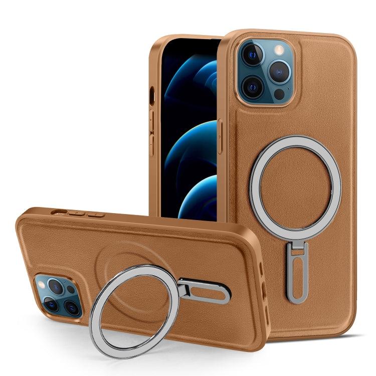 Apple iPhone 12 Pro Max MagSafe Magnetic Holder Phone Case Cover (Brown)