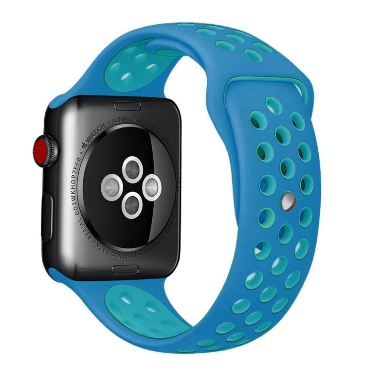 Apple Watch Series 9, 8, 7, 6, SE, 41mm, 40mm, 38mm Sport Silicone Watch Band Standard Edition (Blue)