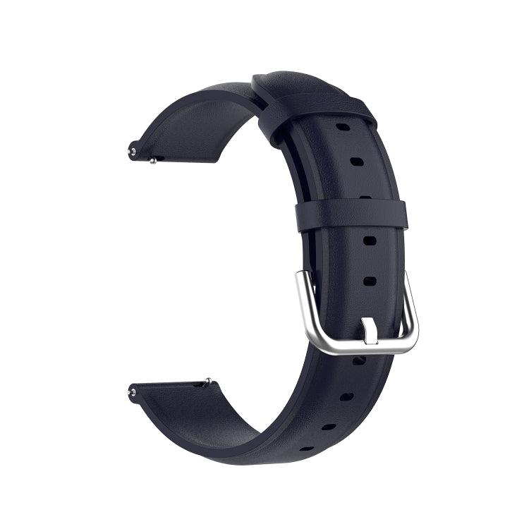 Samsung Galaxy Watch 22mm Leather Strap with Round Tail Buckle (Navy Blue)