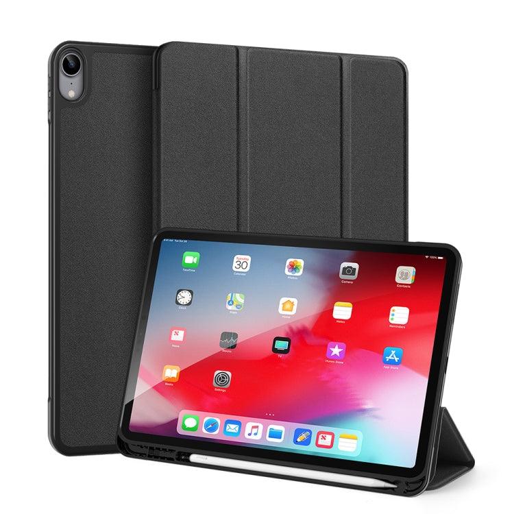 Apple iPad Air 2020 4th Generation DUX DUCIS Domo Series Horizontal Flip Magnetic TPU + PU Leather Case Cover with Three-folding Holder & Pen Slot & Sleep / Wake-up Function (Black)