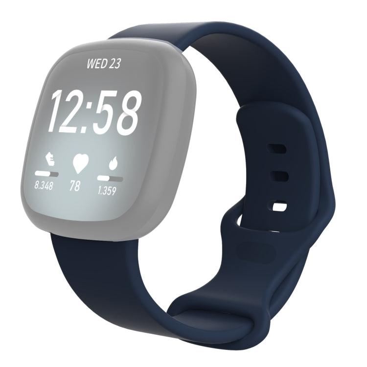 Fitbit Versa 4, Versa 3 / Sense Silicone Replacement Strap Watchband (Navy Blue)